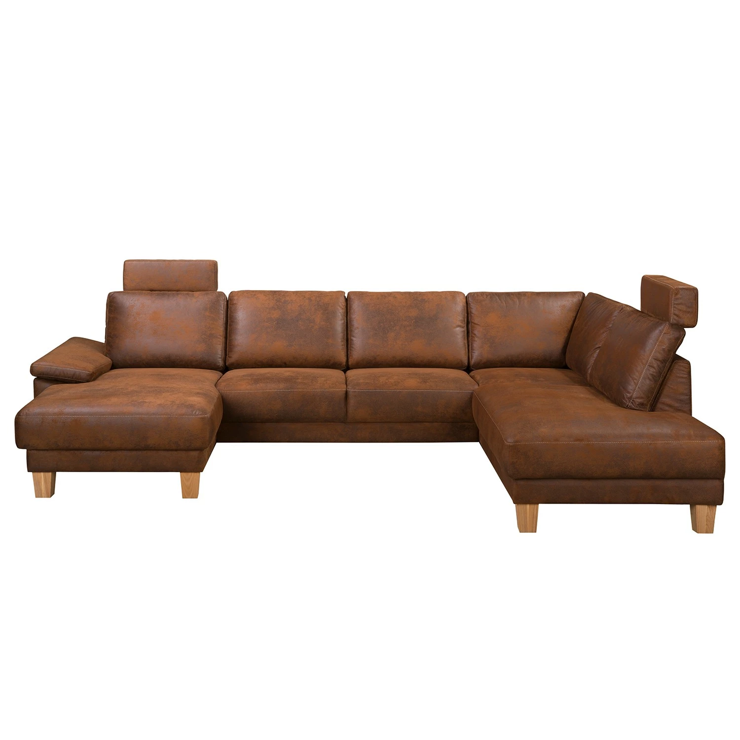 Ars Natura Wohnlandschaft Bragado - Antiklederlook - Longchair davorstehend links / Ottomane rechts 2 Ars Natura Wohnlandschaft Bragado - Antiklederlook - Longchair davorstehend links / Ottomane rechts – Bild 2