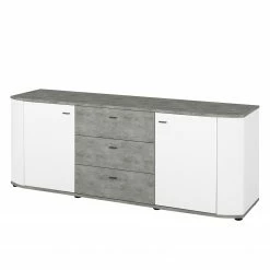 Fredriks Sideboard Karlsburg - Weiß / Beton Dekor