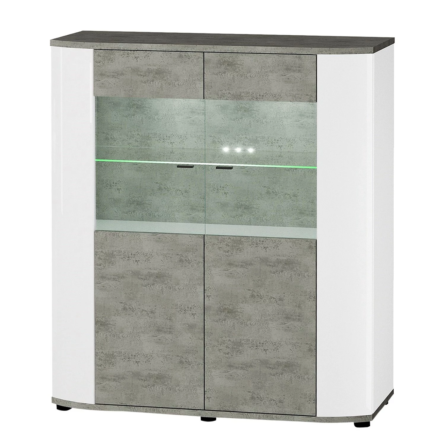 Fredriks Highboard Karlsburg - Weiß / Beton Dekor 1 Fredriks Highboard Karlsburg - Weiß / Beton Dekor