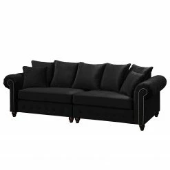 Jack & Alice Bigsofa Solita - Samt - Schwarz - Ohne Hocker