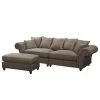 Maison Belfort Bigsofa Pacoa - Antiklederlook - Dunkelbraun - Mit Hocker