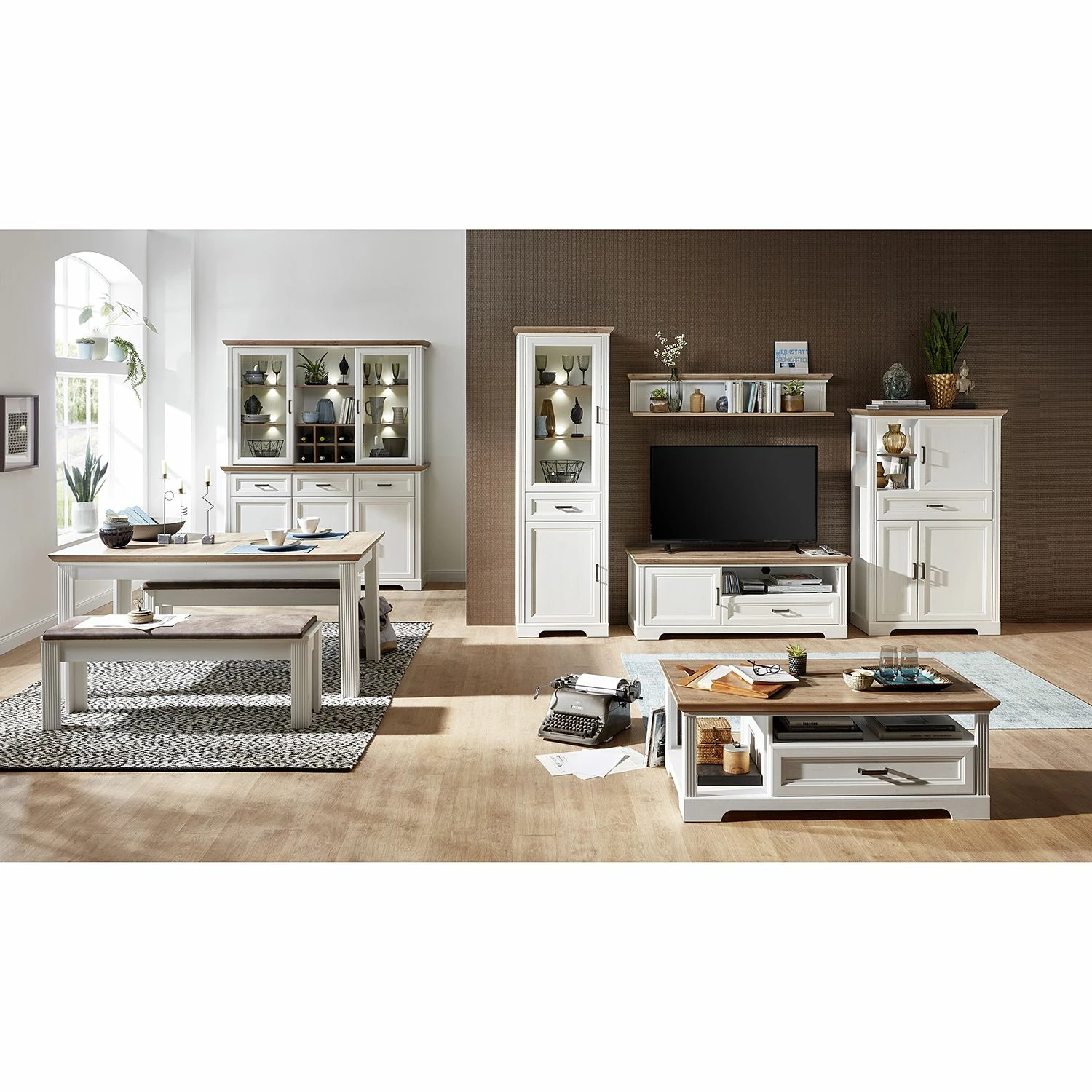 Ridgevalley Buffet Jasmund - Pinie Weiß Dekor 3 Ridgevalley Buffet Jasmund - Pinie Weiß Dekor – Bild 3