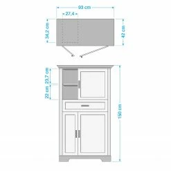 Ridgevalley Highboard Jasmund I - Weiß -Wohnzimmermöbel boutique en ligne 1000136063 190405 14520600027 GALLERYIMAGES P000000001000136063