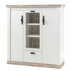 Ridgevalley Highboard Lewk IV - Pinie Weiß Dekor / Pinie Dekor