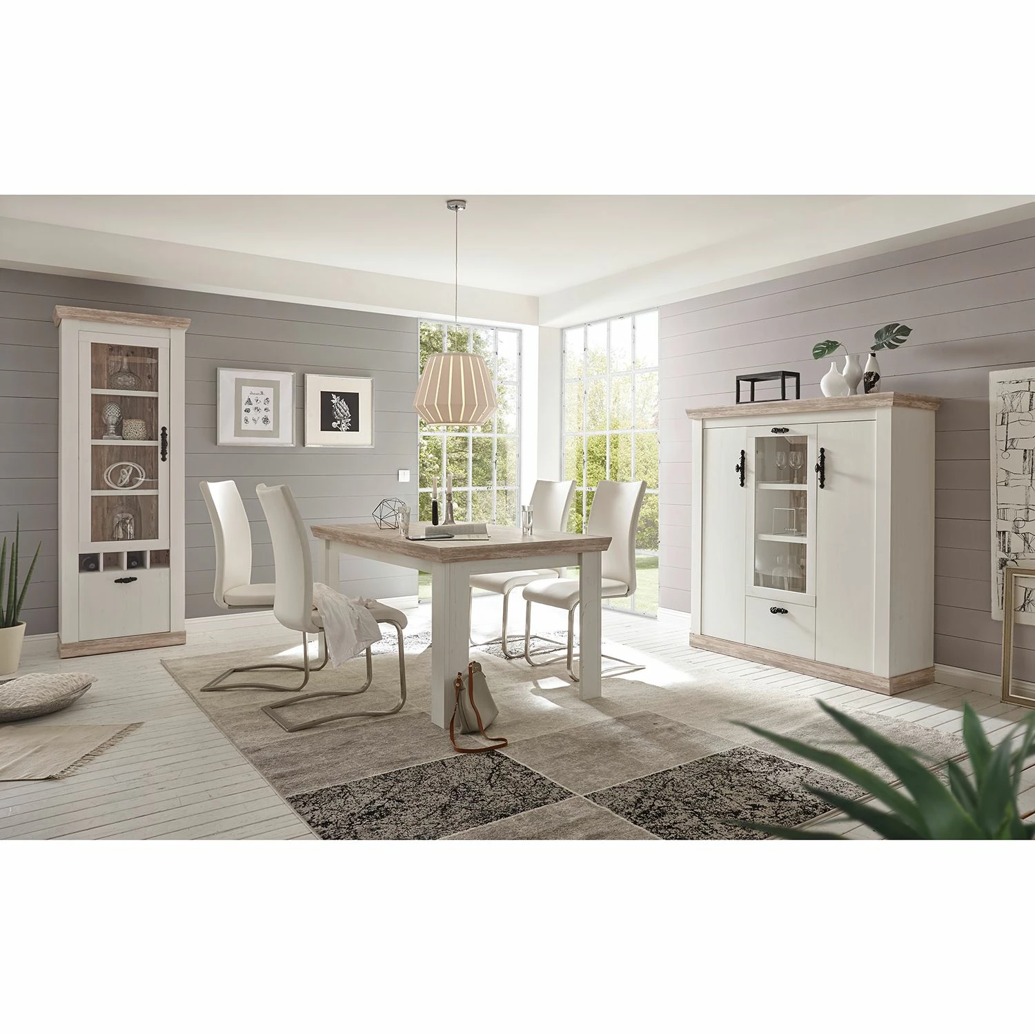 Ridgevalley Standvitrine Lewk - Pinie Weiß Dekor / Pinie Dekor 3 Ridgevalley Standvitrine Lewk - Pinie Weiß Dekor / Pinie Dekor – Bild 3