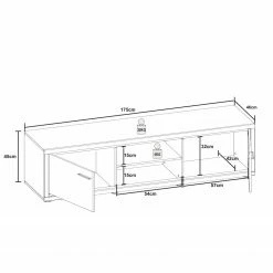 Loftscape TV-Lowboard Hagby II - Eiche Dekor / Weiß -Wohnzimmermöbel boutique en ligne 1000137079 181213 07275000016 GALLERYIMAGES P000000001000137079