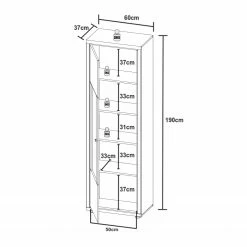 Loftscape Standvitrine Hagby - Eiche Dekor / Weiß -Wohnzimmermöbel boutique en ligne 1000137081 181213 07275000022 GALLERYIMAGES P000000001000137081