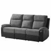 Loftscape Relaxsofa Warmun (3-Sitzer) - Kunstleder / Microfaser - Schwarz / Grau
