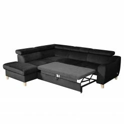 Loftscape Ecksofa Burnside III - Microfaser - Schwarz - Ottomane davorstehend links - Mit Schlaffunktion -Wohnzimmermöbel boutique en ligne 1000142165 181106 152934585 GALLERYIMAGES P000000001000142165