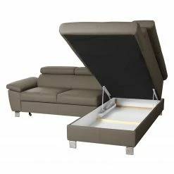 Loftscape Ecksofa Waal I - Echtleder / Kunstleder - Taupe - Ottomane davorstehend rechts - Mit Schlaffunktion -Wohnzimmermöbel boutique en ligne 1000142200 181106 153028932 GALLERYIMAGES P000000001000142200