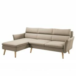 Norrwood Ecksofa Alpine I - Webstoff - Taupe - Longchair davorstehend links