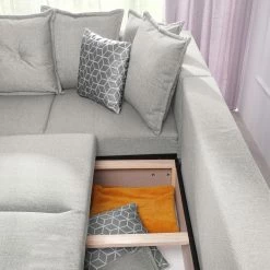 Loftscape Ecksofa Panica I - Webstoff - Schlaffunktion - Silbergrau - Ottomane davorstehend links 28 Loftscape Ecksofa Panica I - Webstoff - Schlaffunktion - Silbergrau - Ottomane davorstehend links -Wohnzimmermöbel boutique en ligne 1000143998 181128 07244900110 GALLERYIMAGES P000000001000143998