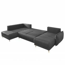 Loftscape Wohnlandschaft Panica I - Webstoff - Schlaffunktion - Dunkelgrau - Ottomane davorstehend links -Wohnzimmermöbel boutique en ligne 1000144014 181128 07252900295 GALLERYIMAGES P000000001000144014