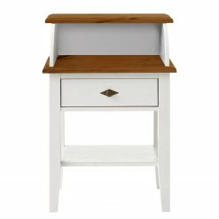 Maison Belfort Konsolentisch Bergen II - Kiefer massiv - Kiefer Weiß / Kiefer Bernstein