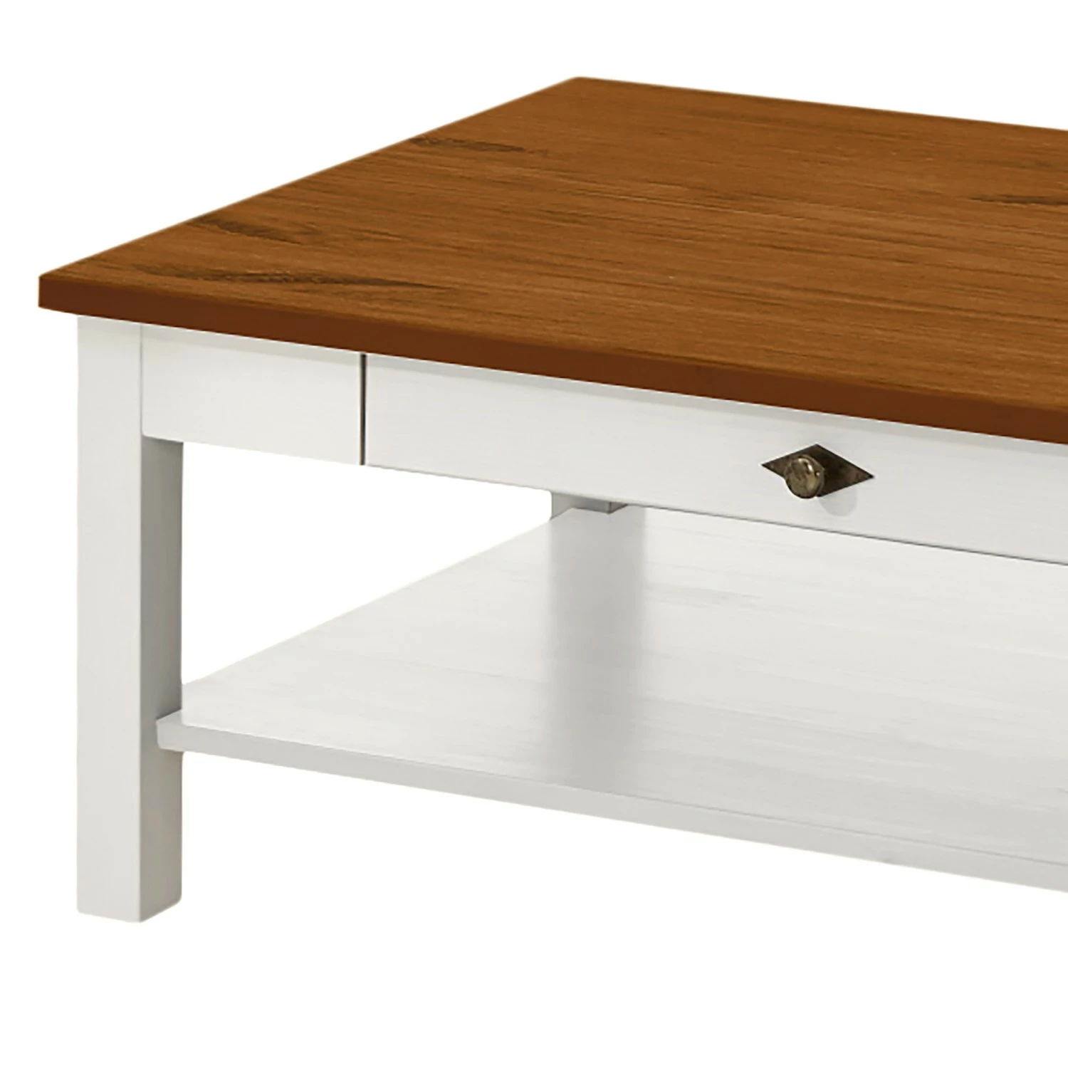 Maison Belfort Couchtisch Bergen II - Kiefer massiv - Kiefer Weiß / Kiefer Bernstein 2 Maison Belfort Couchtisch Bergen II - Kiefer massiv - Kiefer Weiß / Kiefer Bernstein – Bild 2