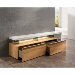 GWINNER TV-Lowboard Anzio III - Balkeneiche / Weiß -Wohnzimmermöbel boutique en ligne 1000148117 181218 13101400028 MOOD GALLERYIMAGES P000000001000148117 mood