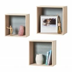 Zeller Wandregal Kafertal (3-teilig) - Paulownia massiv - Paulownia / Grau -Wohnzimmermöbel boutique en ligne 1000150047 181212 10261900093 GALLERYIMAGES P000000001000150047