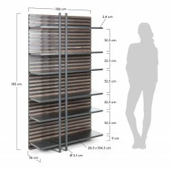 Norrwood Bücherregal Kipra - Echtholzfurnier - Walnuss / Graphit -Wohnzimmermöbel boutique en ligne 1000150218 181214 16440300044 GALLERYIMAGES P000000001000150218