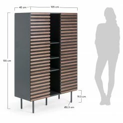 Norrwood Highboard Kipra - Echtholzfurnier - Walnuss / Graphit 16 Norrwood Highboard Kipra - Echtholzfurnier - Walnuss / Graphit -Wohnzimmermöbel boutique en ligne 1000150233 181214 16440300089 GALLERYIMAGES P000000001000150233