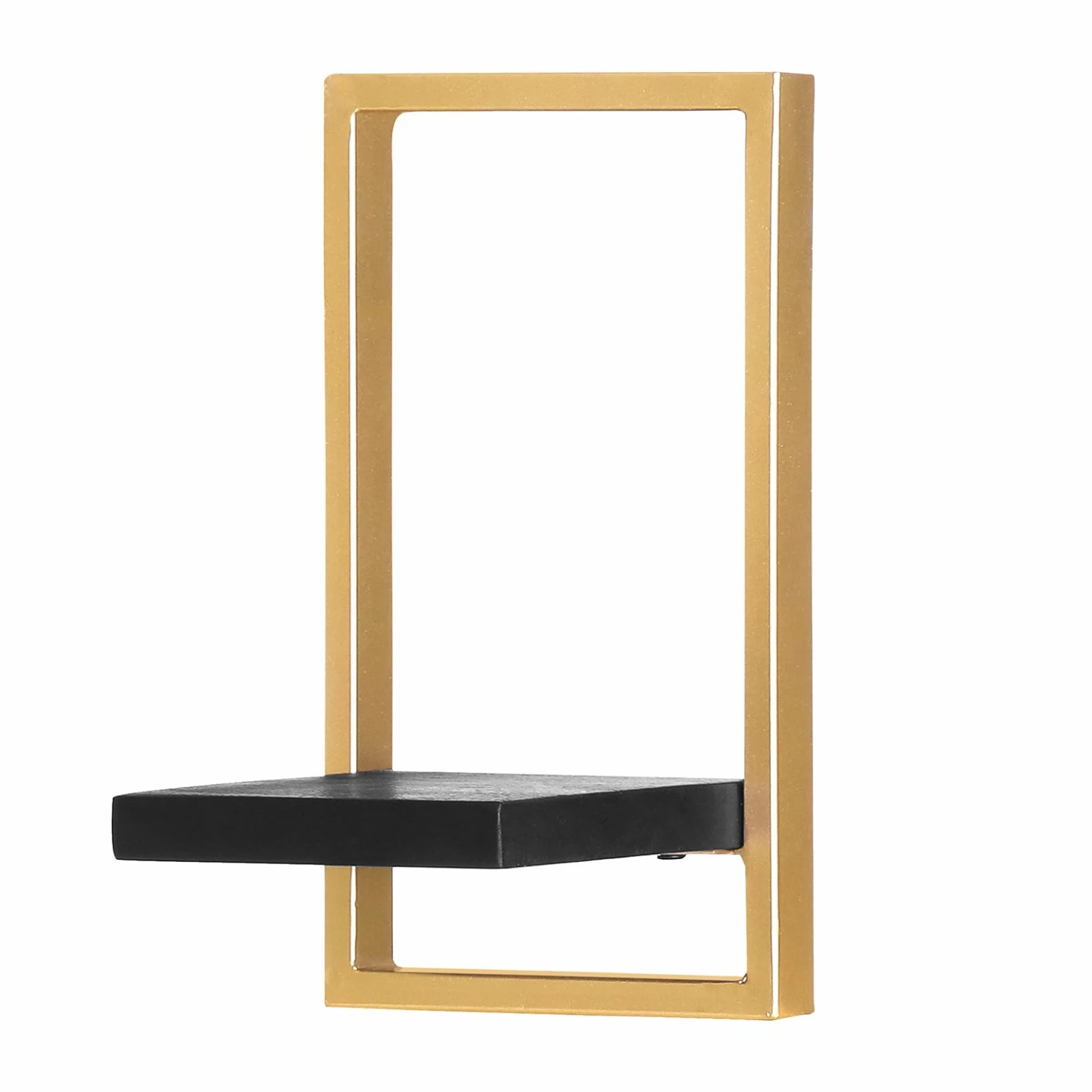 Jack & Alice Wandregal Harbin IV - Akazie massiv - Akazie Schwarz / Gold - Breite: 20 cm 1 Jack & Alice Wandregal Harbin IV - Akazie massiv - Akazie Schwarz / Gold - Breite: 20 cm