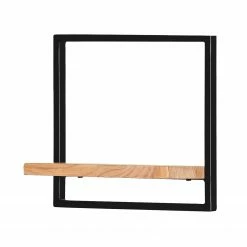 Red Living Wandregal Mello III - Akazie massiv - Akazie Natur / Schwarz - Breite: 35 cm