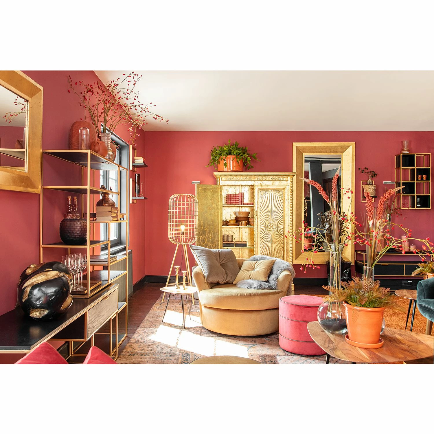 Jack & Alice Wandregal Harbin V - Akazie massiv - Akazie Schwarz / Gold - Breite: 45 cm 2 Jack & Alice Wandregal Harbin V - Akazie massiv - Akazie Schwarz / Gold - Breite: 45 cm – Bild 2