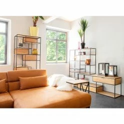 Red Living Regal Mello - Akazie massiv - Akazie Natur / Schwarz -Wohnzimmermöbel boutique en ligne 1000150365 181212 12361900059 GALLERYIMAGES P000000001000150365