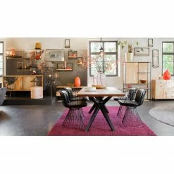 Red Living Wandregal Mello II - Akazie massiv - Akazie Natur / Schwarz -Wohnzimmermöbel boutique en ligne 1000150366 181212 12361900063 GALLERYIMAGES P000000001000150366