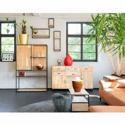 Red Living Beistelltisch Mello - Akazie massiv - Akazie Natur / Schwarz -Wohnzimmermöbel boutique en ligne 1000150374 181212 12362000073 GALLERYIMAGES P000000001000150374