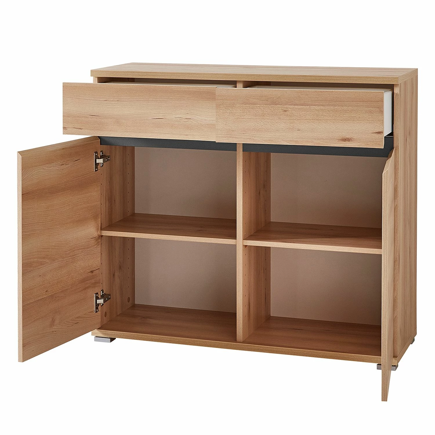 Germania Kommode Lissabon - Buche Dekor / Anthrazit 3 Germania Kommode Lissabon - Buche Dekor / Anthrazit – Bild 3