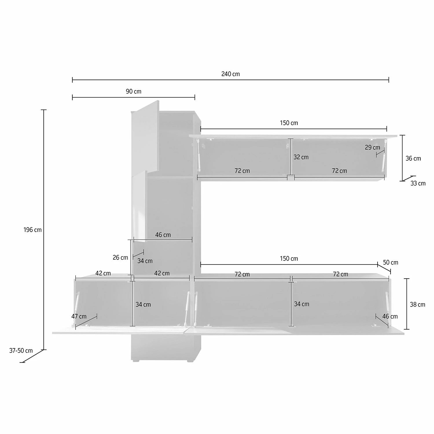 Loftscape Wohnwand Sandkas - Anthrazit 5 Loftscape Wohnwand Sandkas - Anthrazit – Bild 5