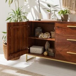 Jack & Alice Sideboard Loga - Akazie massiv / Eisen - Akazie Braun -Wohnzimmermöbel boutique en ligne 1000153425 190925 06220300015 DETAILS P000000001000153425