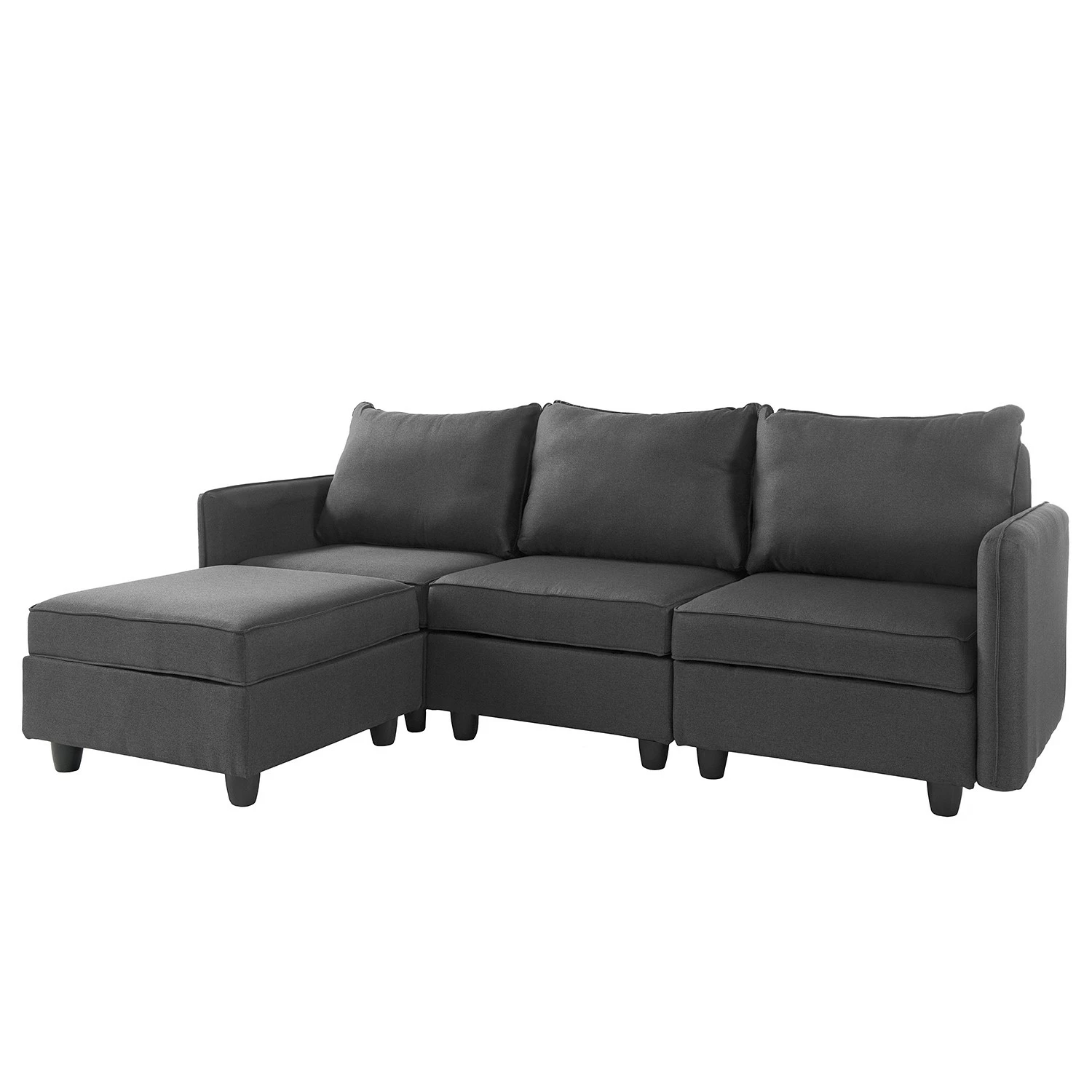 Fredriks Ecksofa Lavara II - Webstoff - Dunkelgrau 1 Fredriks Ecksofa Lavara II - Webstoff - Dunkelgrau
