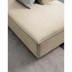 Wohnlandschaft Kinx II - Samt - Samt Shyla: Beige - Longchair davorstehend links / Ottomane rechts -Wohnzimmermöbel boutique en ligne 1000155708 210323 15180500948 DETAILS P000000001000155708