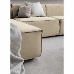 Wohnlandschaft Kinx II - Samt - Samt Shyla: Beige - Longchair davorstehend links / Ottomane rechts -Wohnzimmermöbel boutique en ligne 1000155708 220610 030 DETAILS P000000001000155708