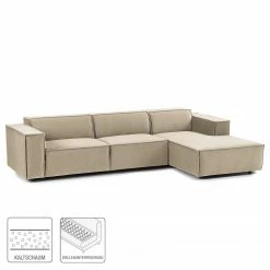 Ecksofa Kinx V - Samt - Samt Shyla: Beige - Longchair davorstehend rechts -Wohnzimmermöbel boutique en ligne 1000155727 210323 15193301132 DETAILS P000000001000155727