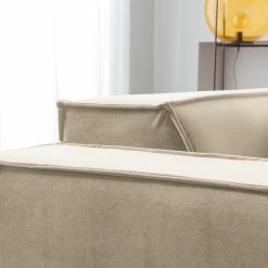 Ecksofa Kinx V - Samt - Samt Shyla: Beige - Longchair davorstehend rechts -Wohnzimmermöbel boutique en ligne 1000155727 210323 15193501136 DETAILS P000000001000155727