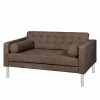 Fredriks Sofa Chelsea IV (2-Sitzer) - Echtleder - Echtleder Custo: Dunkelbraun - Zylinder