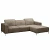 Fredriks Ecksofa Graide III - Antiklederlook - Taupe - Longchair davorstehend rechts - Elektrisch verstellbar: 1 Motor mit Kabel