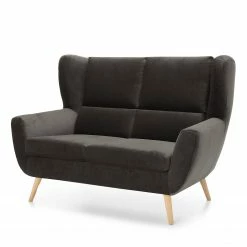 Norrwood Sofa Glenhaven (2-Sitzer) - Samt - Dunkelgrau