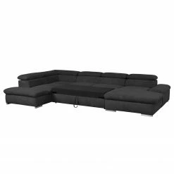 Loftscape Wohnlandschaft Glenaire I - Strukturstoff - Schwarz - Longchair davorstehend rechts / Ottomane links - Schlaffunktion für dauerhafte Nutzung -Wohnzimmermöbel boutique en ligne 1000157820 190314 11253701162 GALLERYIMAGES P000000001000157820