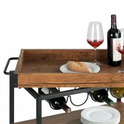 WENKO Servierwagen Rustico - Metall - Schwarz / Walnuss Dekor -Wohnzimmermöbel boutique en ligne 1000160241 190215 07293200009 GALLERYIMAGES P000000001000160241