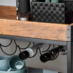 WENKO Servierwagen Rustico - Metall - Schwarz / Walnuss Dekor -Wohnzimmermöbel boutique en ligne 1000160241 190215 07293300012 GALLERYIMAGES P000000001000160241