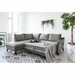 Norrwood Ecksofa Mia Mia I - Webstoff - Grau - Ottomane davorstehend links -Wohnzimmermöbel boutique en ligne 1000160519 200619 16205200043 MOOD DETAILS P000000001000160519 mood