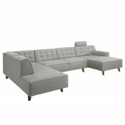 Tom Tailor Wohnlandschaft Nordic Chic - Webstoff - Granit - Longchair davorstehend rechts / Ottomane links - Höhenverstellbare Kopfstütze -Wohnzimmermöbel boutique en ligne 1000161995 190304 11505600898 GALLERYIMAGES P000000001000161995