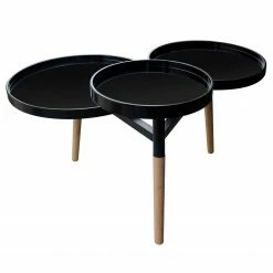 Kayoom Beistelltisch Butler I - Bambus teilmassiv - Schwarz