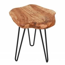 Kayoom Beistelltisch Woody II - Zeder massiv / Metall - Zeder / Schwarz