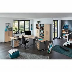 Germania Aktenregal Avero I - Ahorn Dekor / Silber -Wohnzimmermöbel boutique en ligne 1000166770 190329 13032700133 MOOD GALLERYIMAGES P000000001000166770 mood