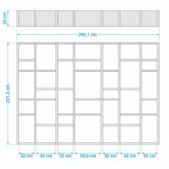 Loftscape Bücherregal Emporior IV - Hochglanz Weiß - Breite: 295 cm -Wohnzimmermöbel boutique en ligne 1000167452 190507 15565300001 GALLERYIMAGES P000000001000167452
