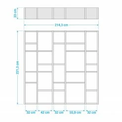 Loftscape Bücherregal Emporior IV - Eiche Sonoma Dekor - Breite: 214 cm -Wohnzimmermöbel boutique en ligne 1000167461 190507 15565300010 GALLERYIMAGES P000000001000167461